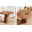 Table de salle à manger circulaire en bois 43 pouces, table ronde minimaliste moderne, table de salle à manger en grain de bois naturel, une poignée et deux paquets