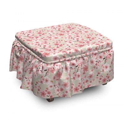 Housse pour repose-pieds sakura fleuri