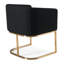 Chaise avec accoudoirs rembourrée noire Echo