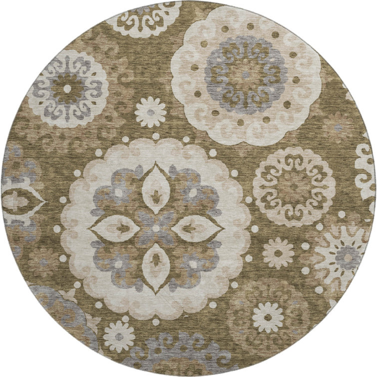 Premium Machine Washable Prisco Brown Rug