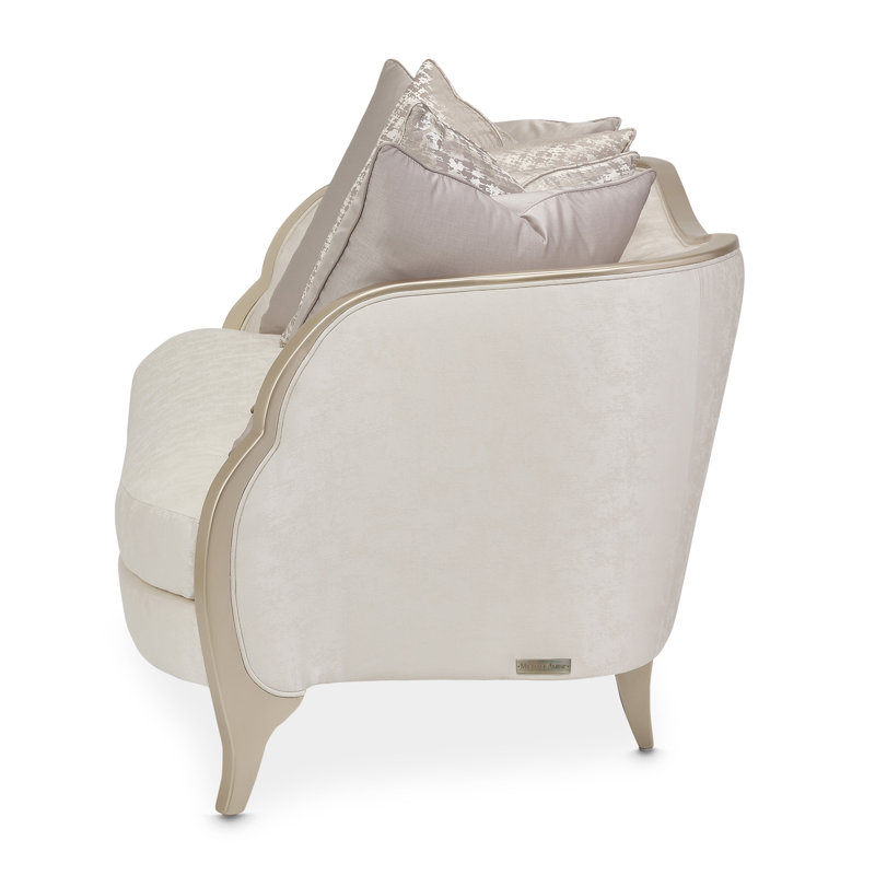 Malibu Crest 70'' Recessed Arm Loveseat, Cloud White 100% Polyester