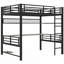 Structure de lit mezzanine polyvalente en métal avec tablette de rangement et lumière DEL, parfaite pour les joueurs et pour économiser de l'espace