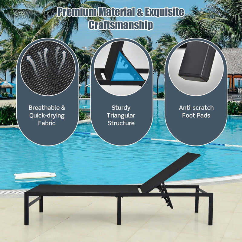 Ivannia 198cm Long Reclining Single Lounger