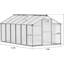 Serre en polycarbonate 8 pi x 12 pi, serre pour l'extérieur avec cadre en aluminium, évent de toit, installation rapide, argent-121429990-121429989
