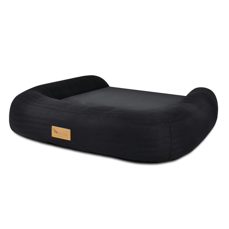 Lit pour chien avec bourre en mousse à mémoire de forme, Très grand (l 42 po x P 54 po x H 9 po), Noir