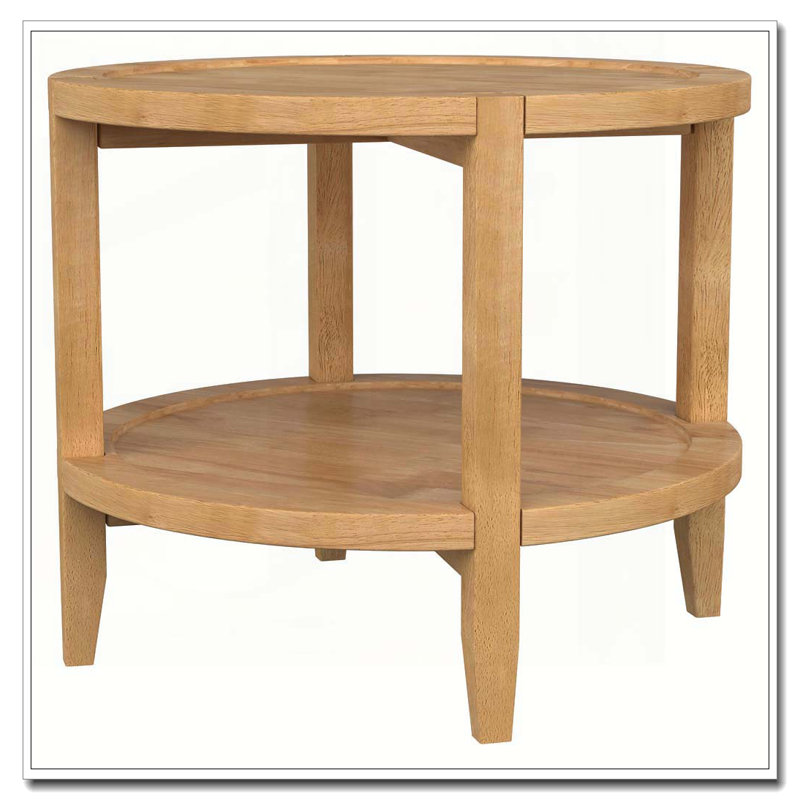 Isbell Maple Brown Round Solid Wood Side End Table