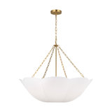 Alexa Hampton Stassi Dining Room Chandelier With White Linen Shade