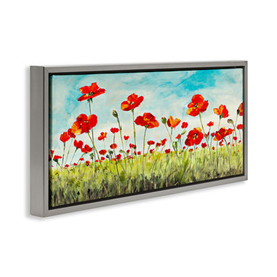 Champ de coquelicots rouge vif