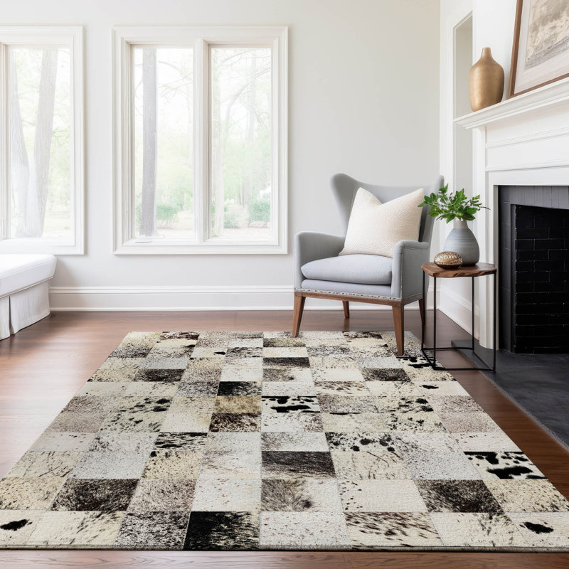Premium Machine Washable Alliah AMF105 Granite Rug, Rectangle 10' x 14'
