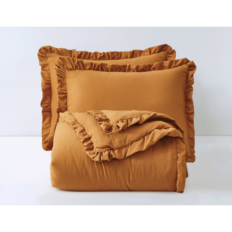 Nora Spice Queen Microfiber Comforter Set with Ruffled Trim