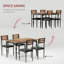 Ensemble de table de salle à manger industrielle 5 pièces pour 4 personnes - table de cuisine rectangulaire et 4 chaises, structure en métal robuste, coussins moelleux, parfait pour un appartement ou de petits espaces - couleur rétro-1986323897