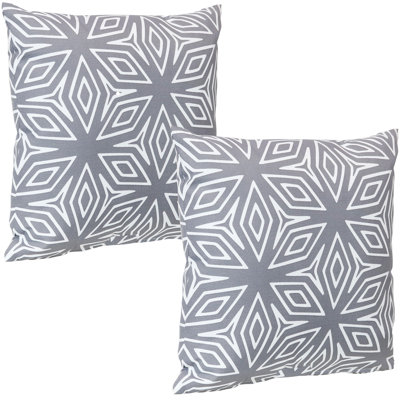 Housses de coussin décoratives carrées 17 po - Gris géométrique