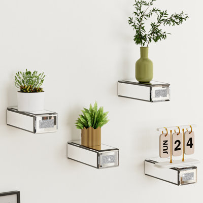 Tablettes murales flottantes en verre Charleily