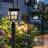 18-In Black Frozen Ice Glass Outdoor Solar Post Light Dusk-To-Dawn
