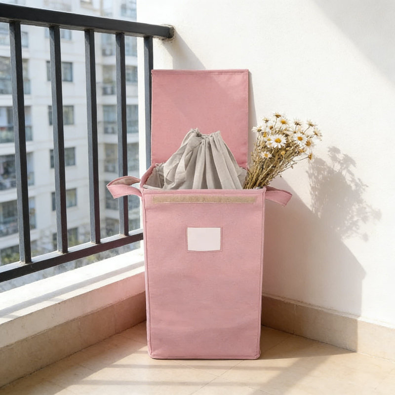 Panier à linge pliable avec couvercle et 2 sacs lavables amovibles, panier à linge pliable de grande capacité avec poignées pour la maison, la chambre de bébé, le dortoir et le rangement