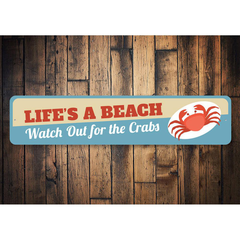 Plaque en aluminium Life's a Beach, H 4 po x l 18 po x P 0,04 po