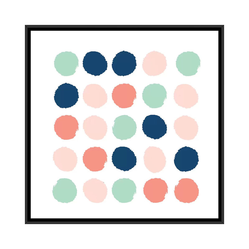 «Kiela Dots», impression sur toile, H 18 po x l 18 po x P 1,5 po, Toile avec cadre noir