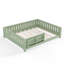 Structure de lit grand format avec bibliothèque intégrée, barrière de sécurité, tête de lit avec rangement, mobilier de chambre à coucher, vert-129678559