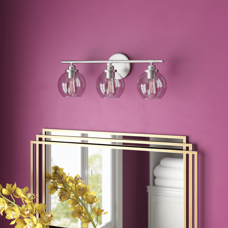 Hegland Dimmable Vanity Light in Satin Nickel, Satin Nickel, 2 Lights, 8.5" H x 14" W x 14" D