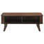 Walnut Veneer Table With 2 Shelves And Tambour Doors For Mid-Century Modern Living Rectangular Room In Finish