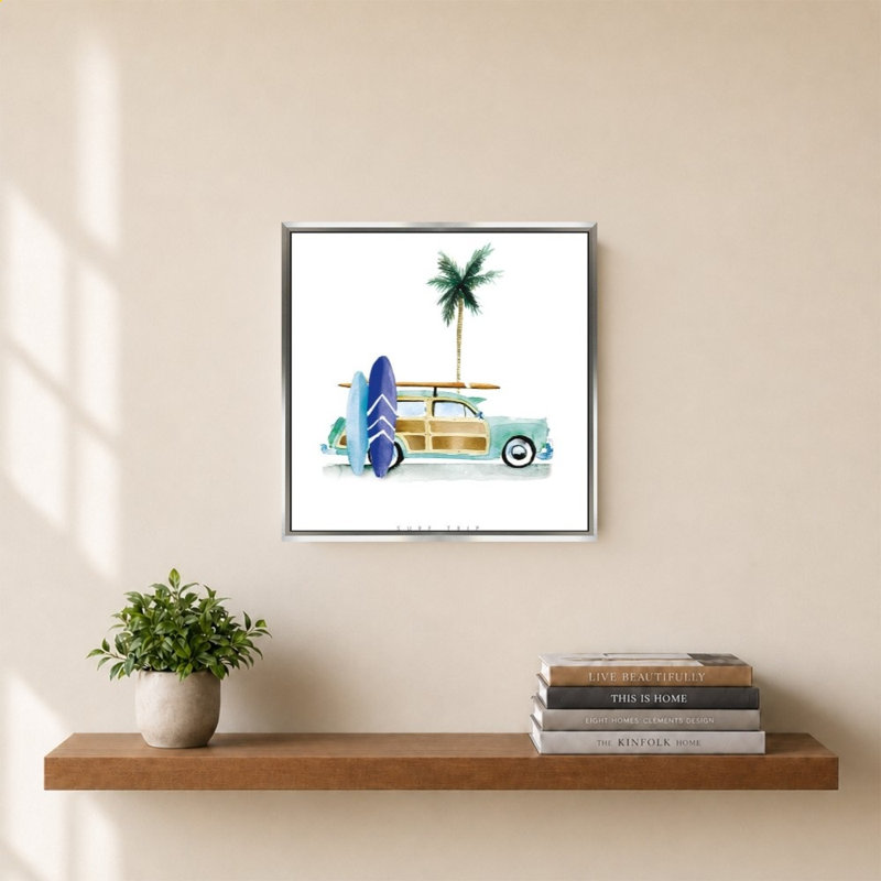 «Surf Days I» par Mercedes Lopez Charro - impression sur toile, Silver