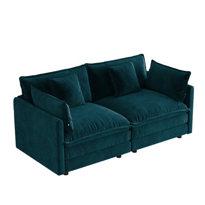 2 Seater 70.8'' Modern Upholstered Sofa with 2 Armrest Pillows and 2 Toss Pillows