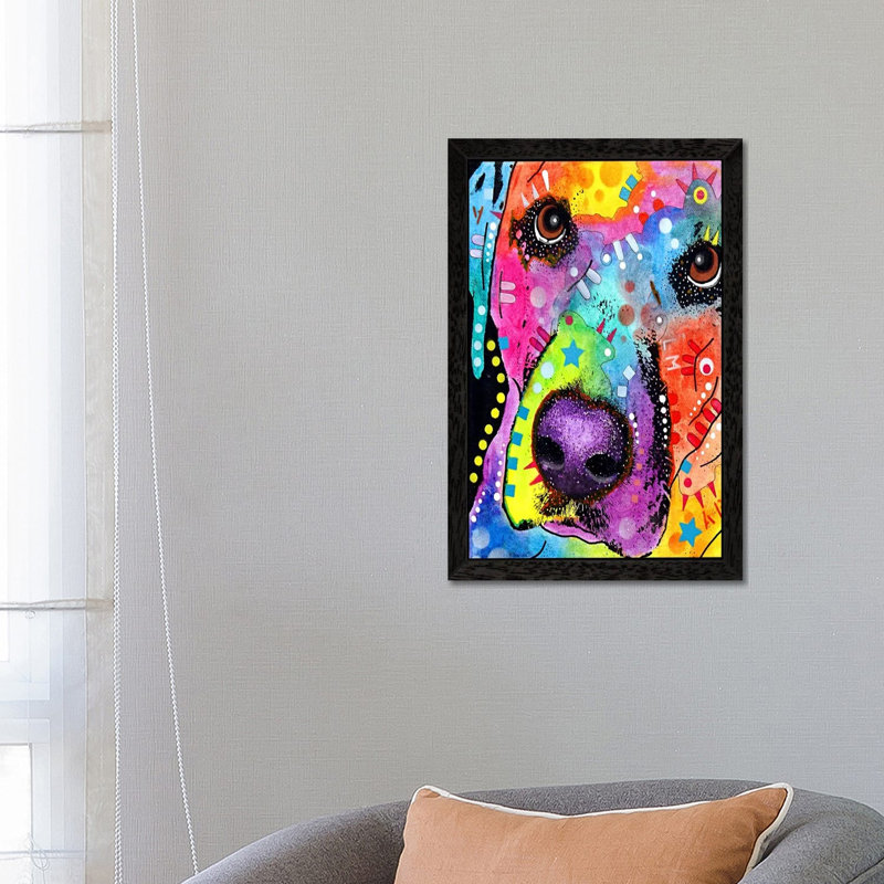 Closeup Labrador by Dean Russo - Print on Canvas, Black Framed, 66.04 cm H x 45.72 cm W