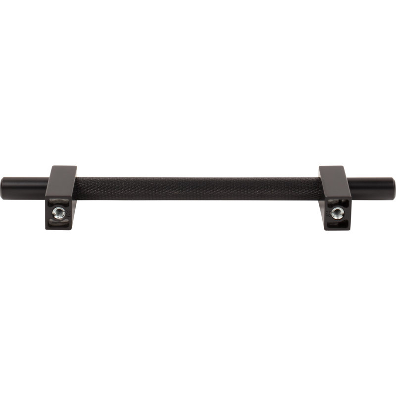 Larkin 3 Knurled Center Bar Pull, 6 5/16", Matte Black