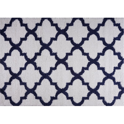 Tapis décoratif bleu géométrique Ean