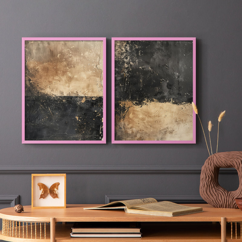 ABSTRACT Series CCDXL - Impression encadrée de qualité supérieure - prête à être accrochée - aucun clou requis - aucun clou requis