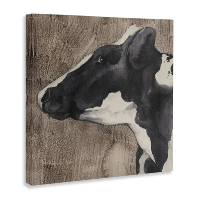 Art rustique sur toile, "Vache rustique" par Grace Popp