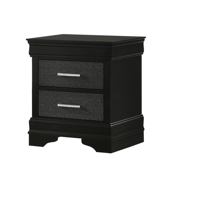 Table de bout Table de chevet moderne Table de chevet Table de chevet en bois massif, Noir