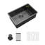 Évier de cuisine encastrable 28 po - 28 po x 18 po x 10 po noir