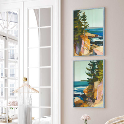 Seacliff Whispers, ensemble de 2 pièces encadrées sur papier par Azure Artisanal Studio