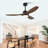 Hot Sales 52 Inch Modern Black Ceiling Fan With Light 3 Abs  Blades Remote Control Reversible Dc Motor With Dimmable Led