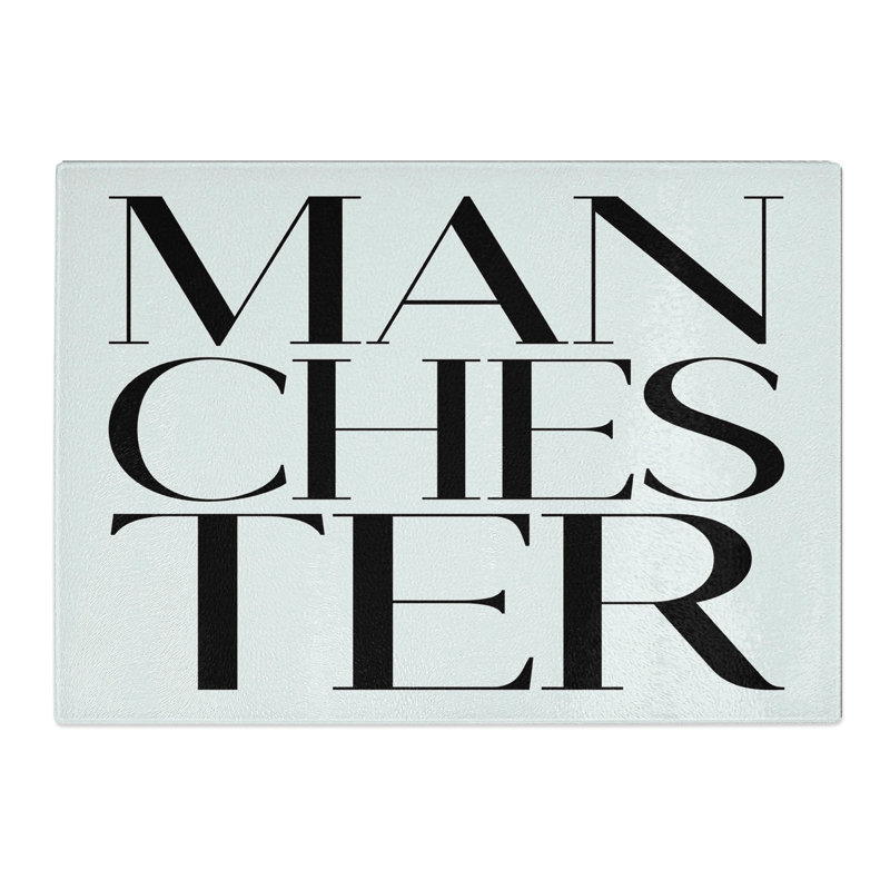 Manchester Typography Chopping Board, 28.5cm W x 39cm L