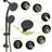 Matte Black Shower Assembly With 4.7" Showerhead, 7 Hand And Adjustable Parts-125173582