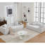Boucle pour salon - gris, 3 places et 2 canapés avec table d'appoint confort moderne, espace de bout gris-181368643-181368644