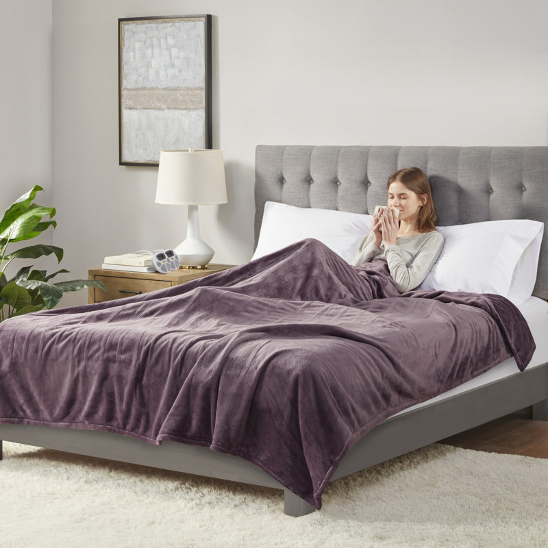 Couverture chauffante moelleuse, Grand, Violet