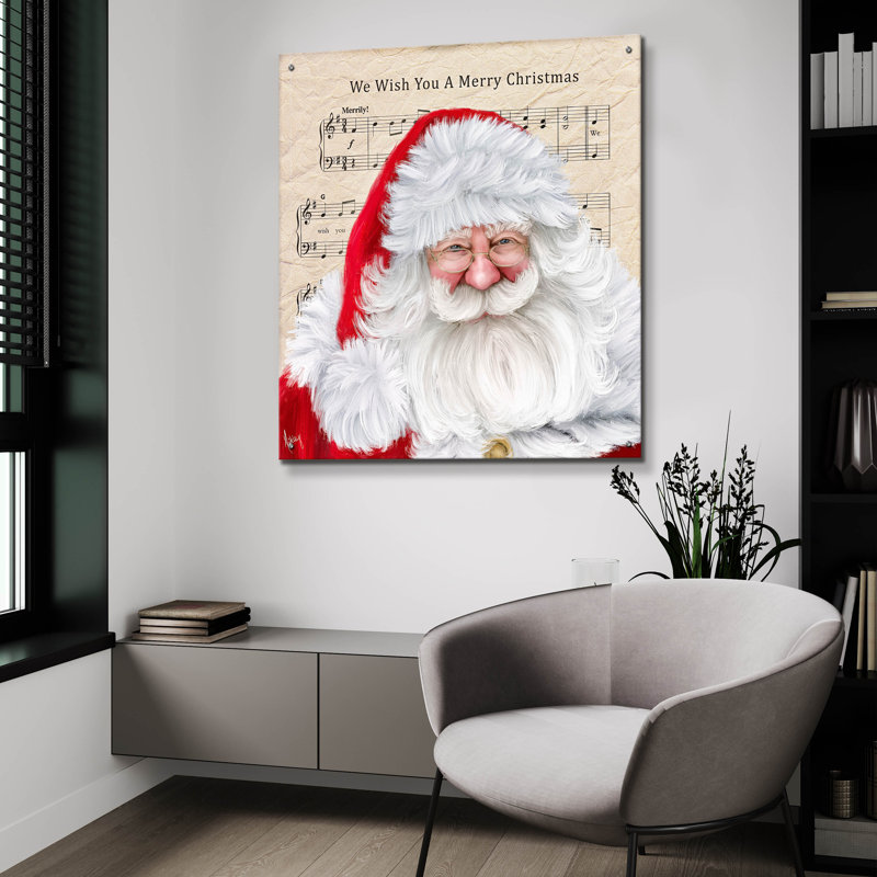 «We Wish You A Merry Christmas» par Ashley Bradley, art mural en verre acrylique, H 36 po x l 36 po