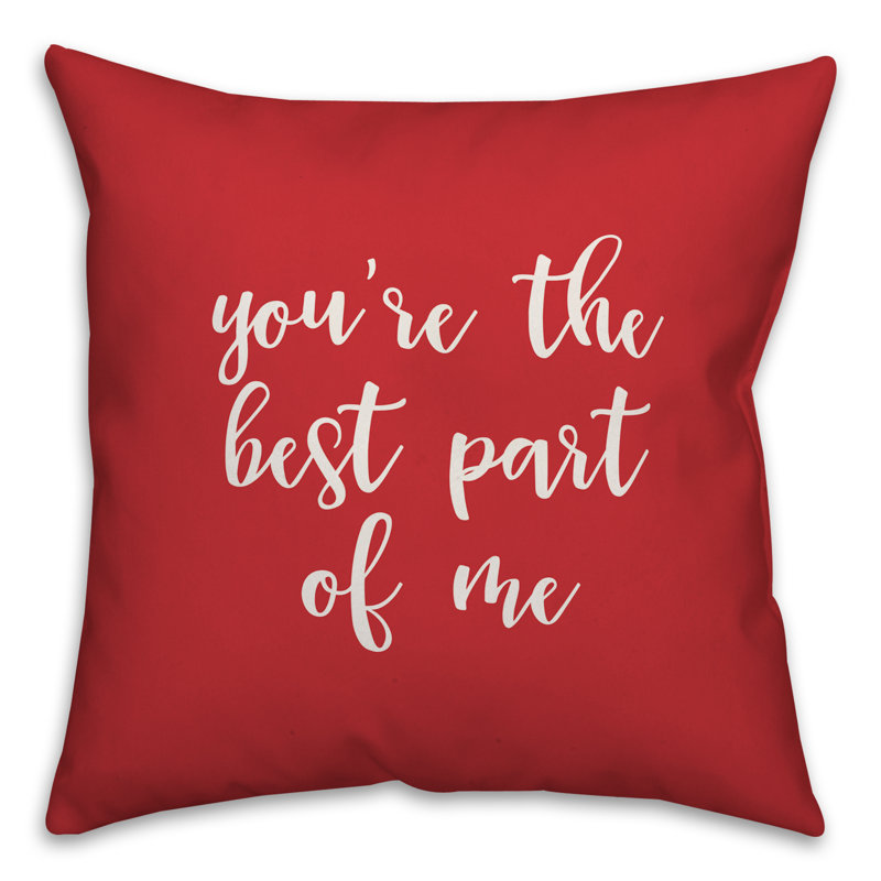  Coussin You Are The Best Part of Me, Housse de coussin, Rouge / Blanc