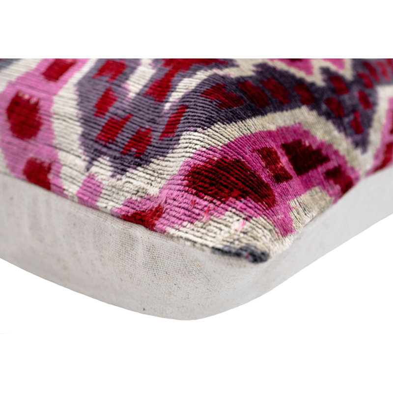 Velvet Rectangular Pillow Cover & Insert, Gray/Pink Geometric 2