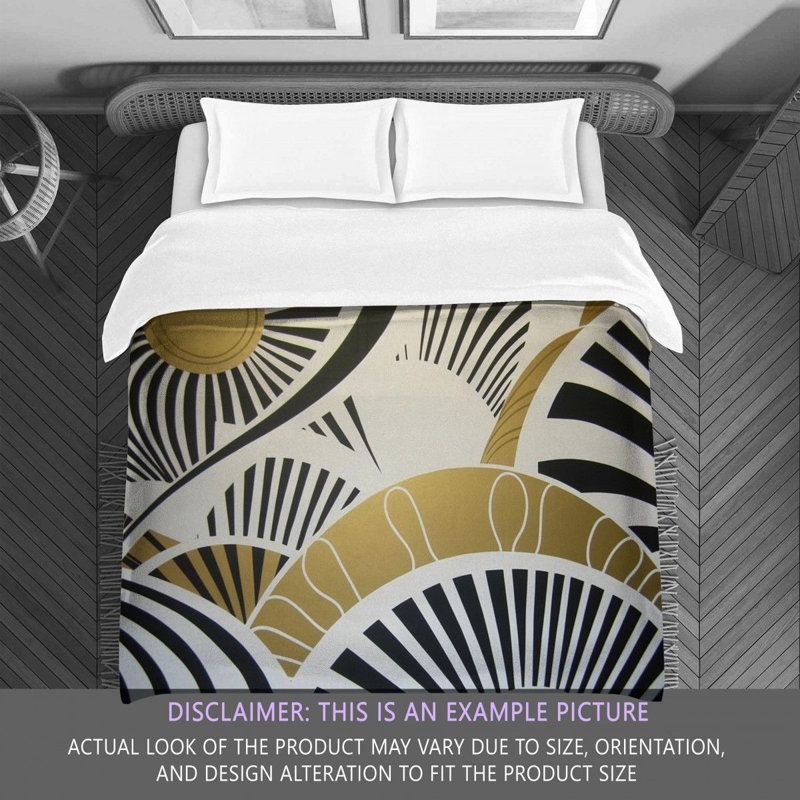 Funky Bedding, Gold/White Abstract, Twin Extra Long Comforter