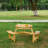 6-Person Circular Outdoor Wooden Picnic Table For Patio, Backyard, Garden, DIY W/ 3 Built-In Benches, 1720Lb Capacity -734989460