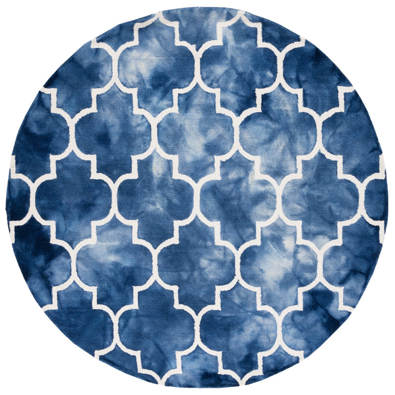 Berman Hand Tufted Wool Geometric Rug, Round 7'
