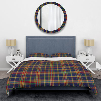 Blue/Brown Microfiber 3 Piece Duvet Cover Set
