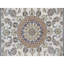 Tapis oriental blanc perle 6 pi 3 po x 9 pi 2 po Nain avec motif de médaillon floral, 250 KPSI