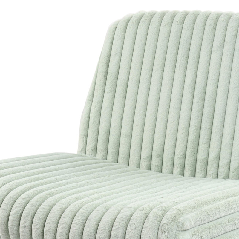 Fauteuil de jeu pivotant en fausse fourrure vert et noir