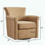 Fauteuil d'appoint pivotant en similicuir, siège à ressorts hélicoïdaux et coussin amovible-1945433328