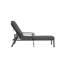 Chaise longue en fonte grise en aluminium avec roulettes, roues réglables et rembourrées